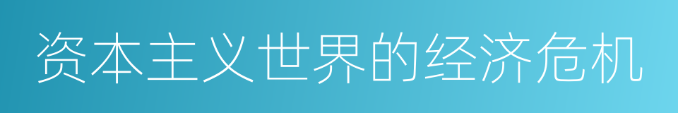 资本主义世界的经济危机的同义词