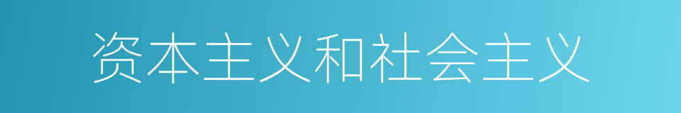 资本主义和社会主义的同义词