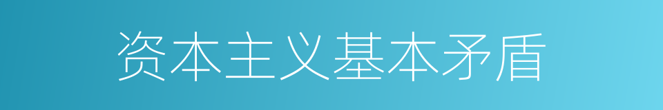 资本主义基本矛盾的意思