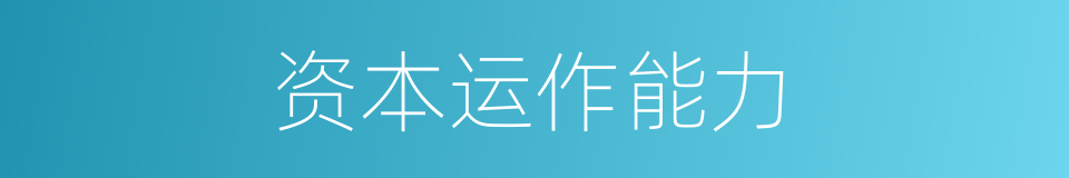 资本运作能力的同义词