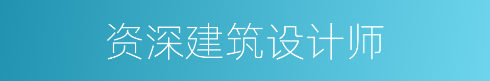 资深建筑设计师的同义词