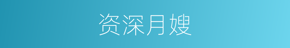 资深月嫂的同义词