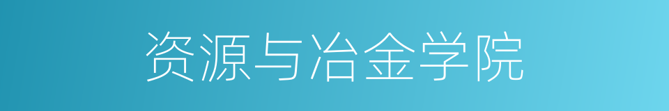 资源与冶金学院的同义词