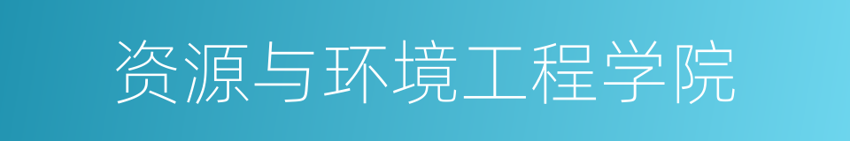 资源与环境工程学院的同义词