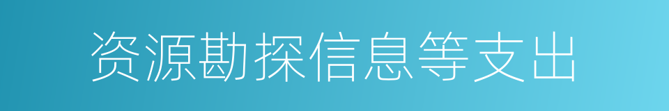 资源勘探信息等支出的同义词