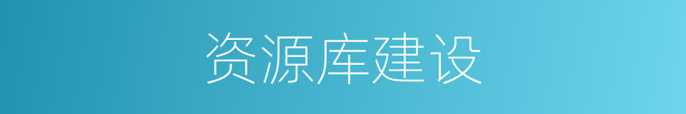 资源库建设的同义词
