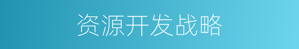 资源开发战略的同义词