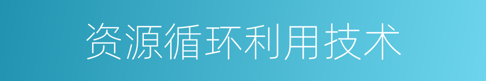 资源循环利用技术的同义词
