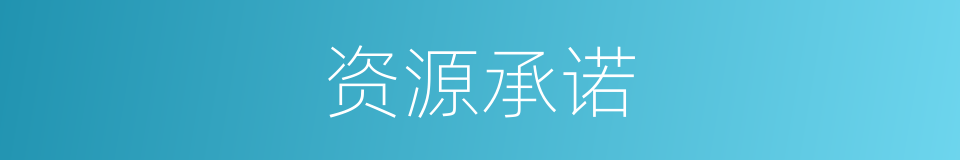 资源承诺的同义词