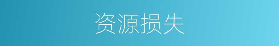 资源损失的同义词