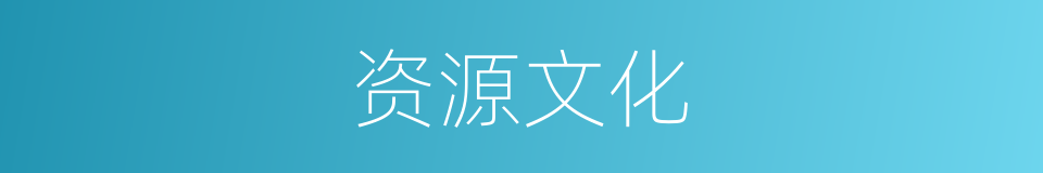 资源文化的同义词