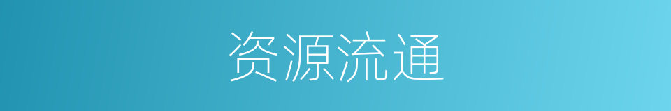 资源流通的同义词