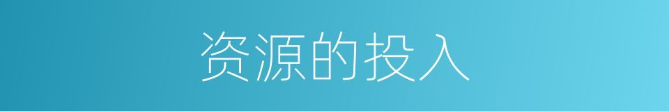 资源的投入的同义词