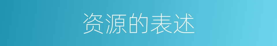 资源的表述的同义词