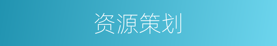 资源策划的同义词