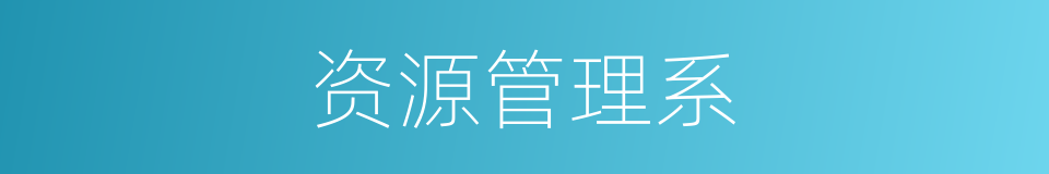 资源管理系的同义词