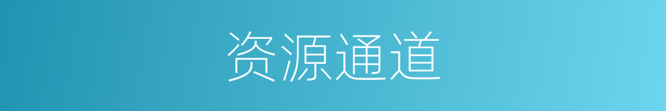 资源通道的同义词