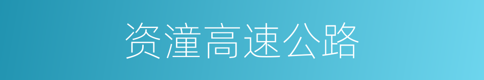 资潼高速公路的同义词