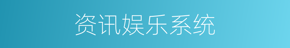 资讯娱乐系统的同义词