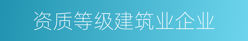 资质等级建筑业企业的同义词