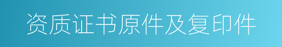 资质证书原件及复印件的同义词