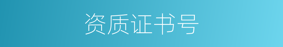 资质证书号的同义词