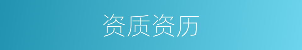 资质资历的同义词