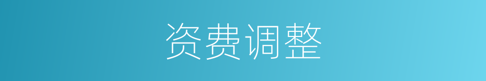 资费调整的同义词