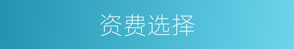 资费选择的同义词