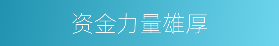资金力量雄厚的同义词