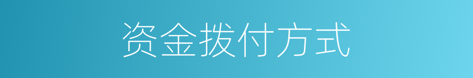 资金拨付方式的同义词