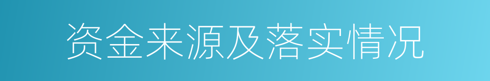 资金来源及落实情况的同义词