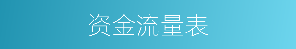 资金流量表的同义词