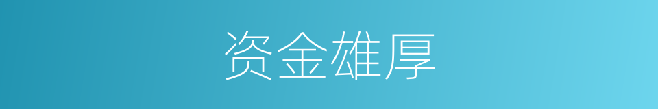 资金雄厚的意思