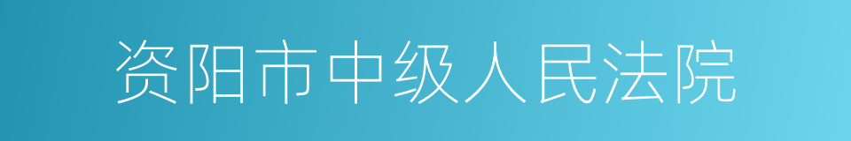 资阳市中级人民法院的同义词