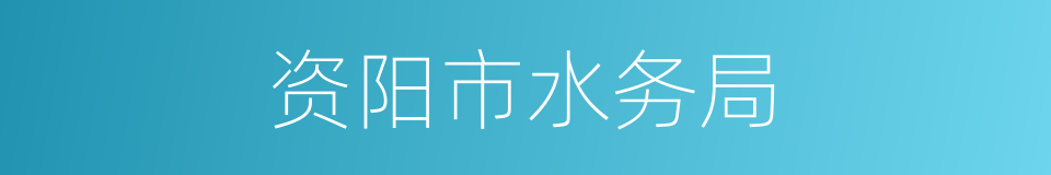资阳市水务局的同义词