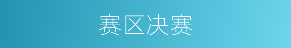 赛区决赛的同义词