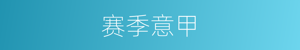 赛季意甲的同义词