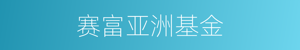 赛富亚洲基金的同义词