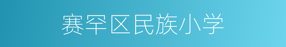 赛罕区民族小学的同义词