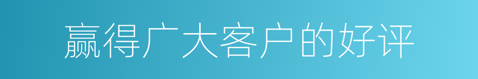 赢得广大客户的好评的同义词