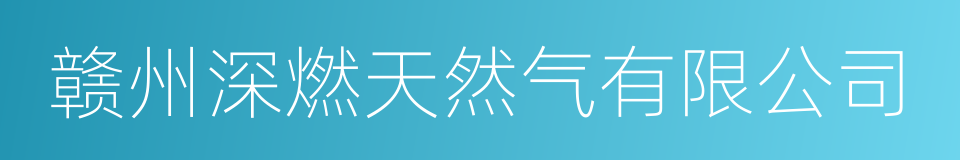 赣州深燃天然气有限公司的同义词