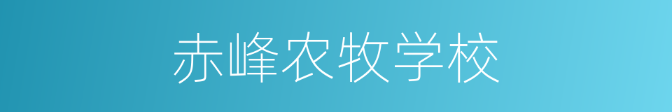 赤峰农牧学校的同义词