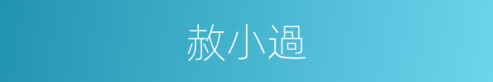 赦小過的同義詞