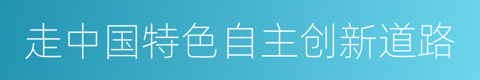 走中国特色自主创新道路的同义词