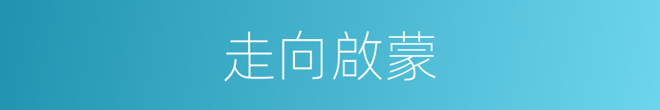 走向啟蒙的同義詞