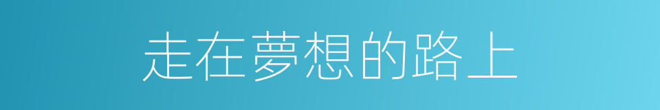走在夢想的路上的同義詞