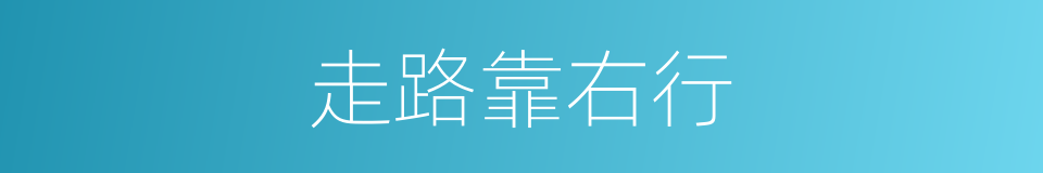 走路靠右行的同义词