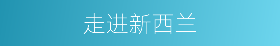 走进新西兰的同义词