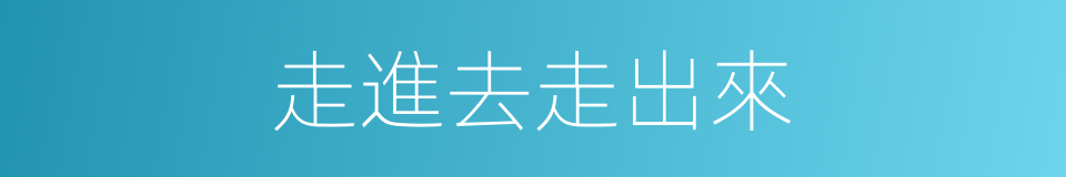 走進去走出來的同義詞